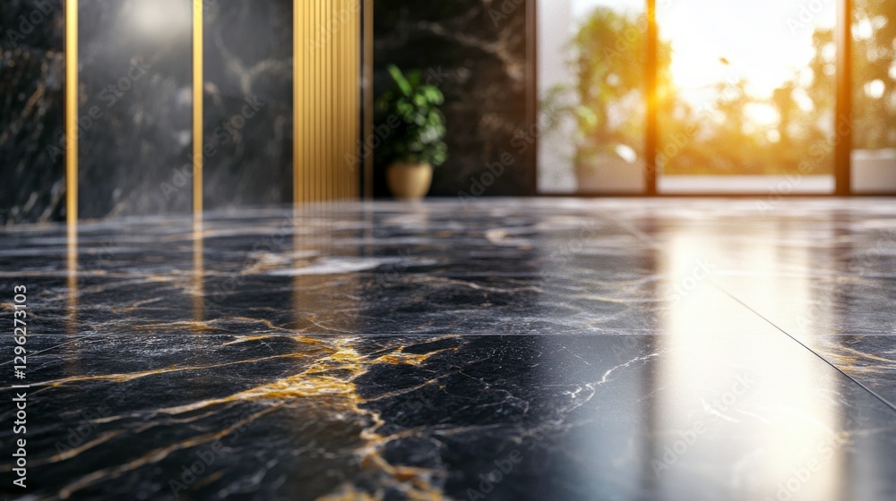 Fototapeta premium Elegant Granite Textures in Luxurious Hotel Lobby