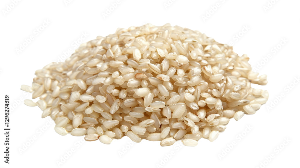 Pile of uncooked brown rice on transparent background Pile of uncooked brown rice on transparent background