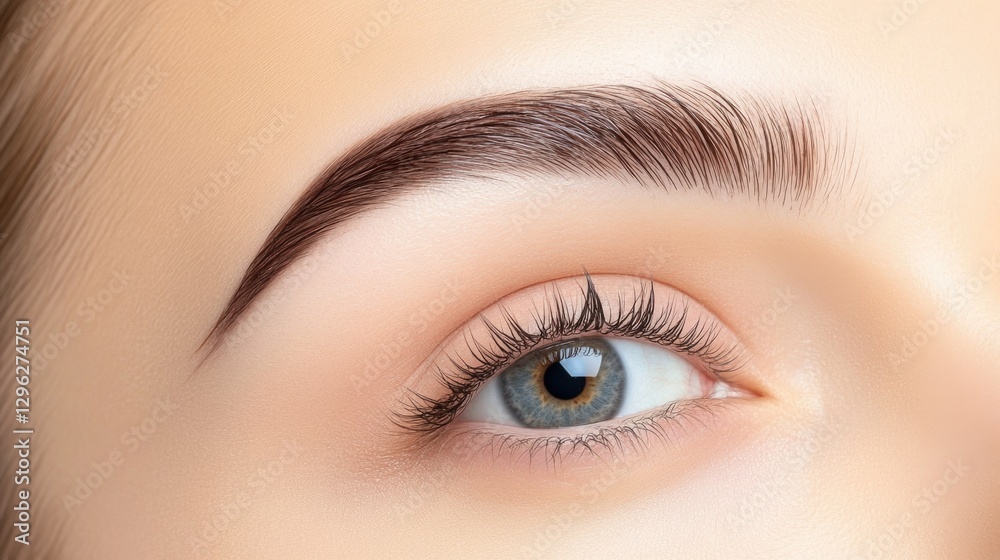 Obraz premium A woman with a light brown eyebrow and a light brown eye
