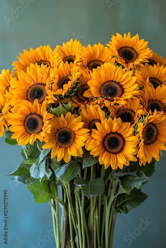  A futuristic AI-generated sunflower with a mix of colors artistically arranged to enhance depth and texture, creating a floral masterpiece with a fresh and innovative look.