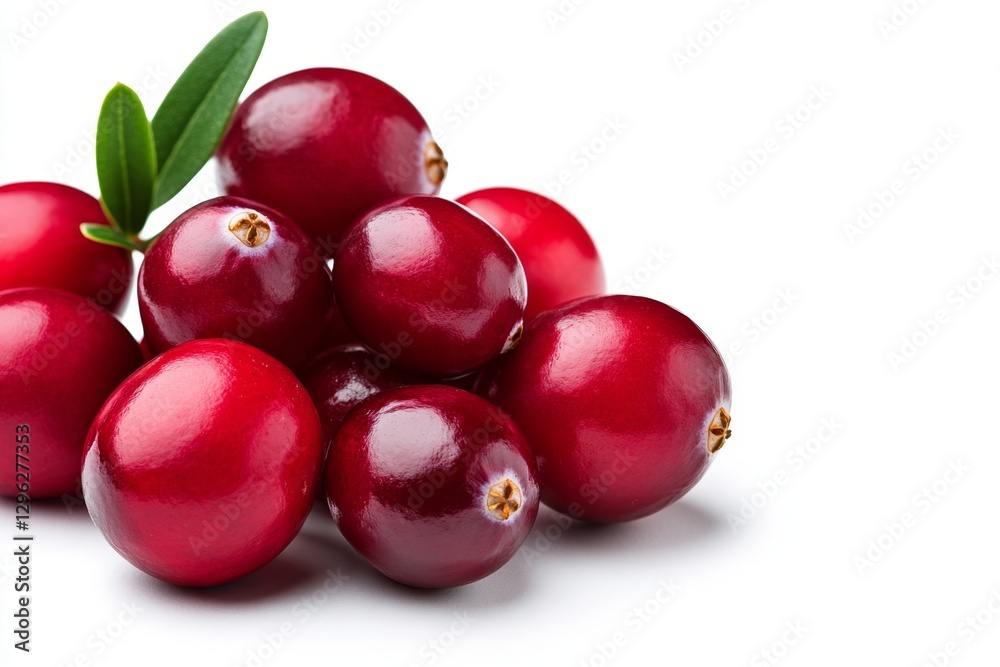 A single cranberry, realistic photograph, high resolution, isolated on a white background A single cranberry, realistic photograph, high resolution, isolated on a white background