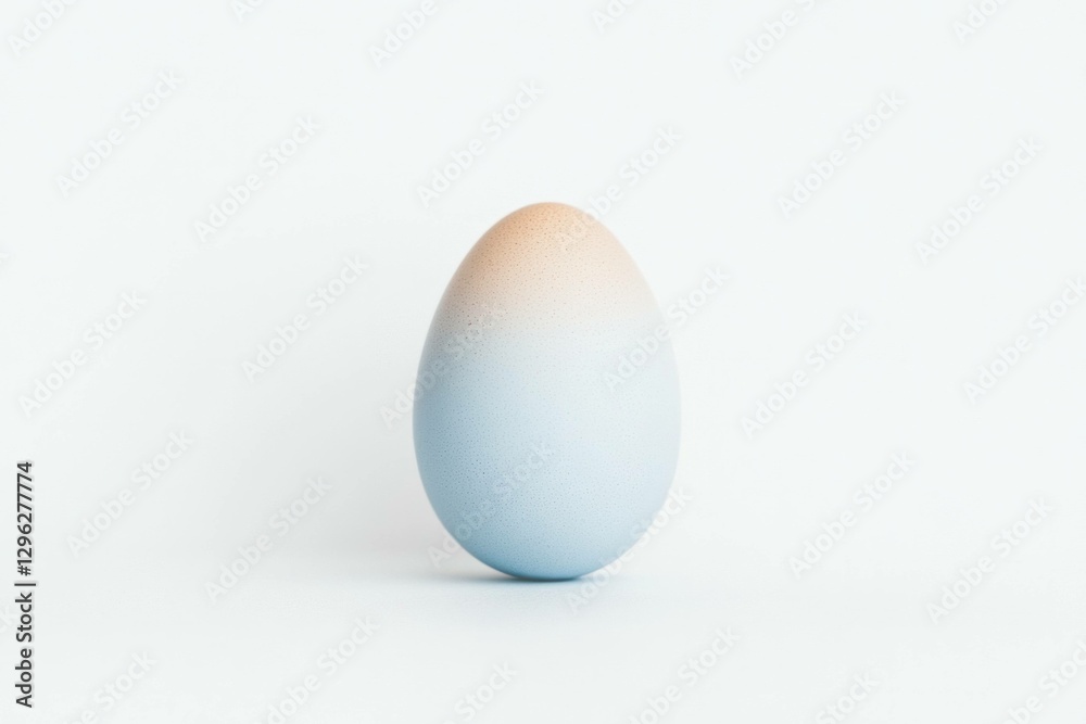 Light blue pastel egg on a white background, representing spring and Easter themes with soft colors that evoke a sense of calm and renewal Light blue pastel egg on a white background, representing spring and Easter themes with soft colors that evoke a sense of calm and renewal