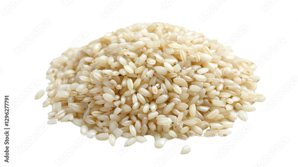 Pile of uncooked rice grains on transparent background Pile of uncooked rice grains on transparent background