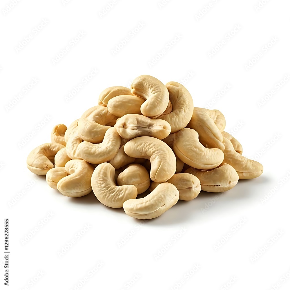Cashews dry fruit on the table white background image. Cashews dry fruit on the table white background image.