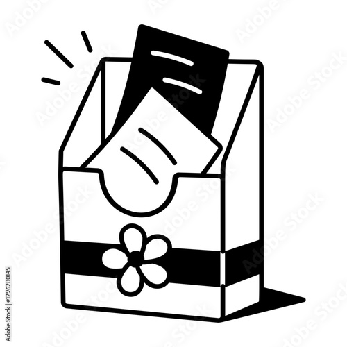 Document rack icon in hand drawn style 
