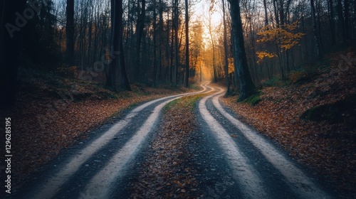 A crossroads of fate, where a path paved with good choices leads to a bright future, while another path, shrouded in shadows, beckons with the allure of bad decisions.