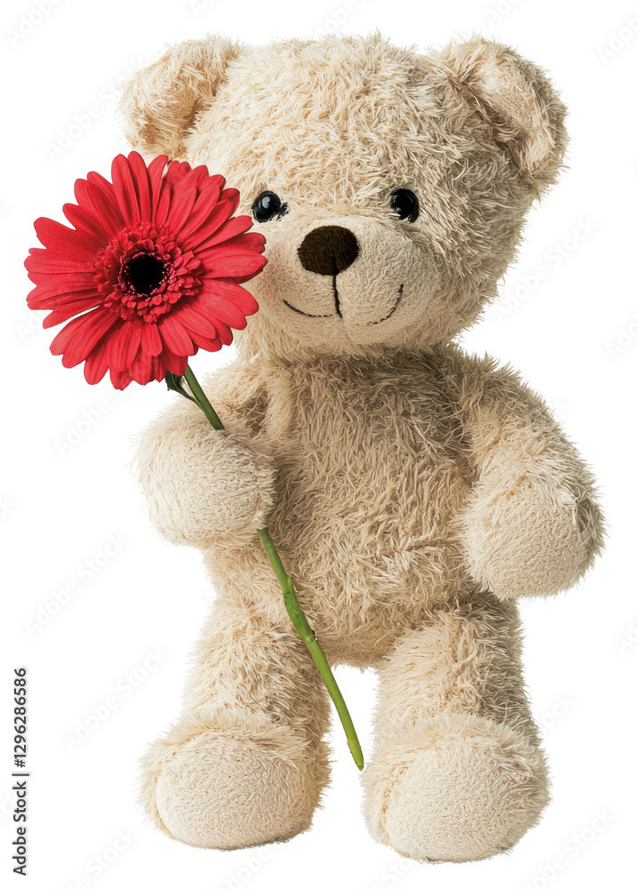 Obraz premium PNG Teddy bear flower teddy toy.