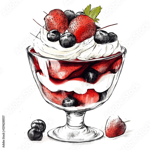 Trifle minimalist 2D vector graphic illustration sketch on a white background.

