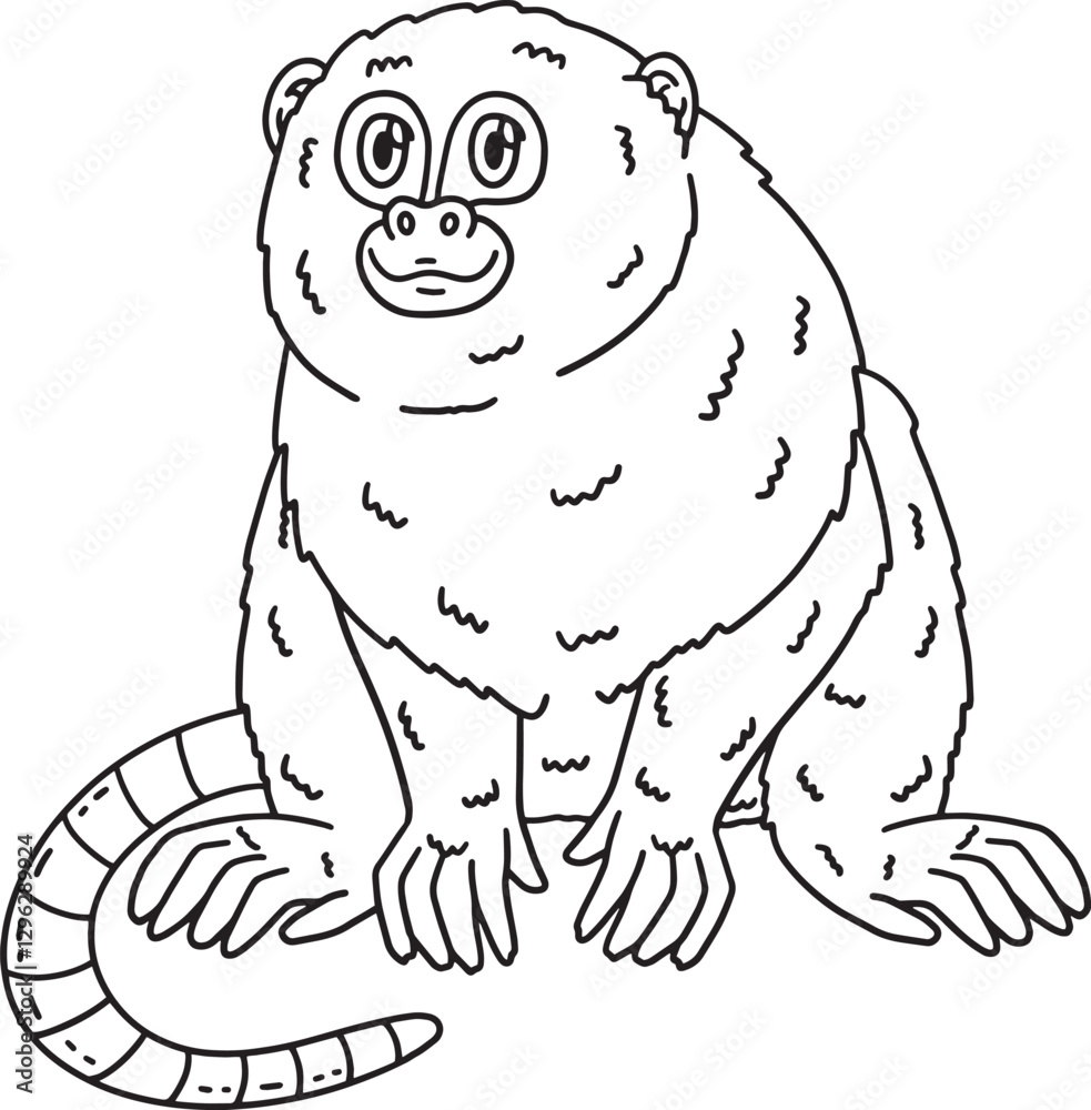 Pygmy Marmoset Monkey Isolated Coloring Page Pygmy Marmoset Monkey Isolated Coloring Page