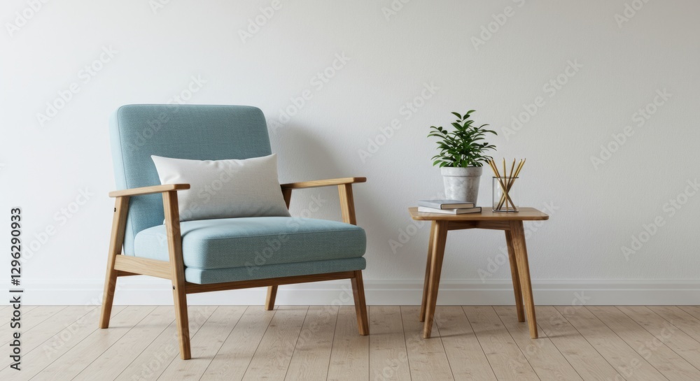 Obraz premium Serene Minimalist Reading Corner