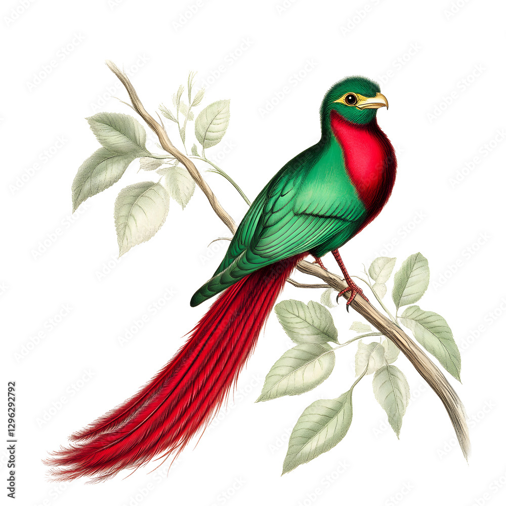 Fototapeta premium Resplendent quetzal with shimmering green