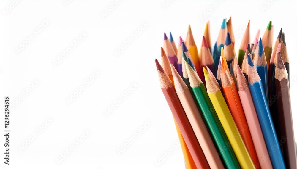 color pencils isolated on white background with copy space color pencils isolated on white background with copy space