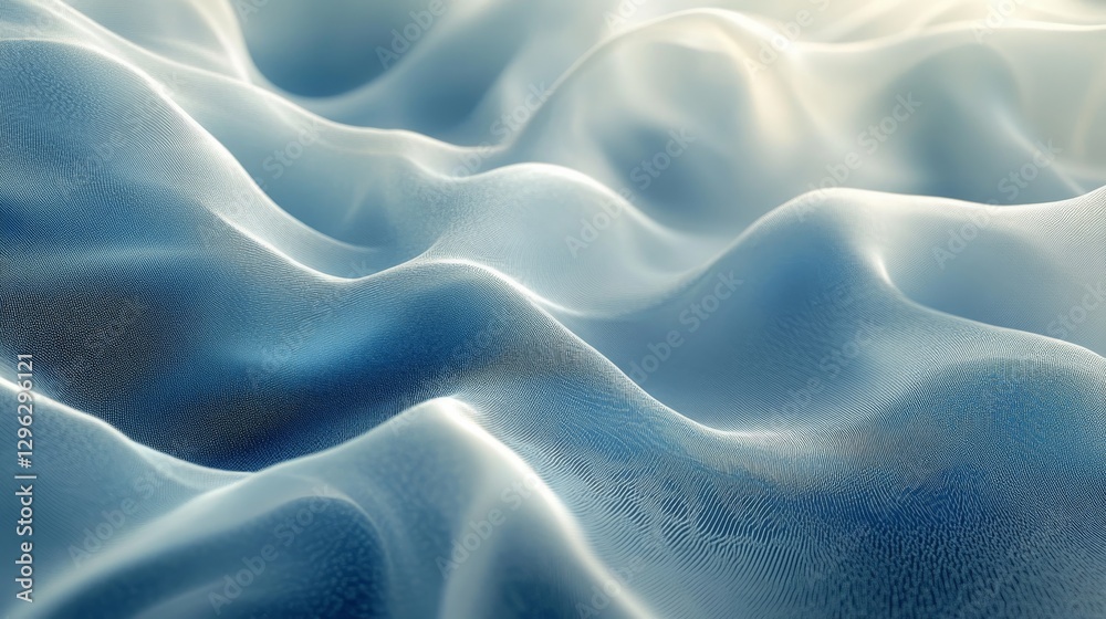 Obraz premium Abstract computer generated wavy blue and white textured landscape