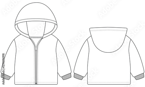 Kids Baby Hoodie Zippers Template Vectors design
