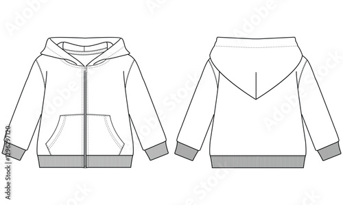 Kids Baby Hoodie Zippers Template Vectors design