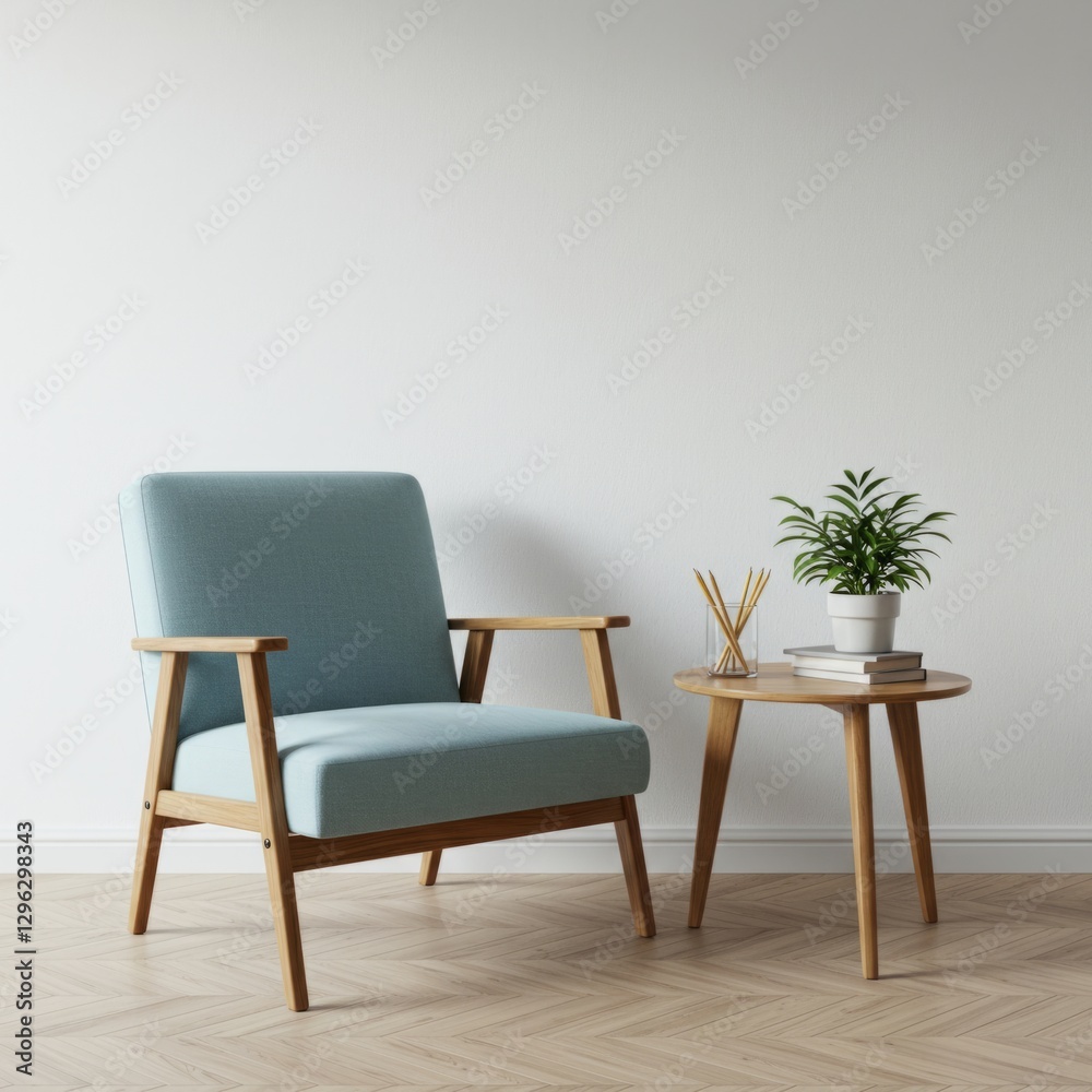 Fototapeta premium Serene Minimalist Reading Corner