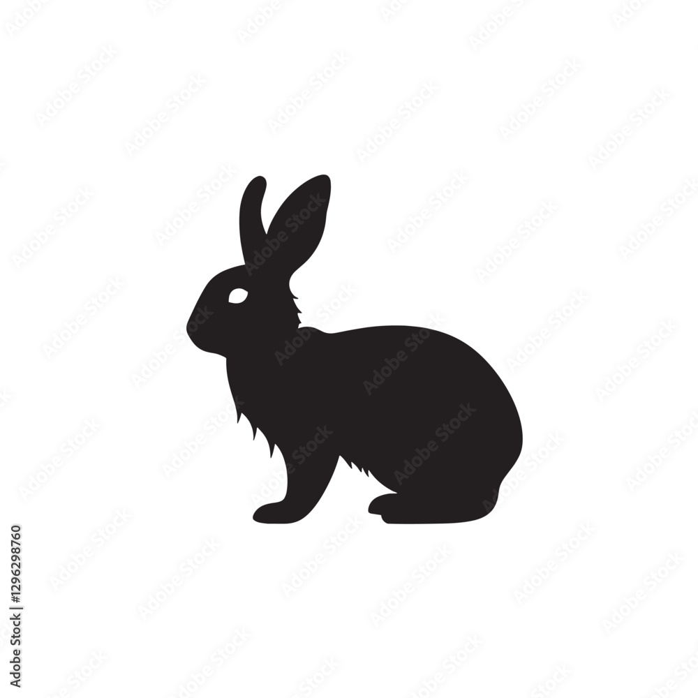 Naklejka premium black and white rabbit