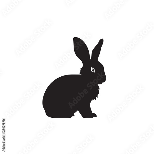 black and white rabbit