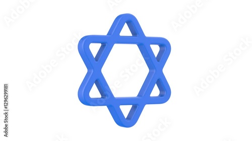 Star of Judah on white background. Isolated 3D illustration