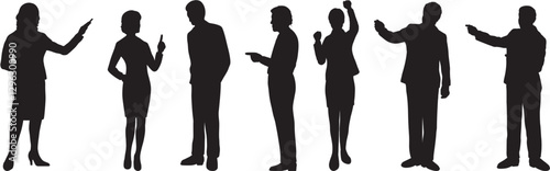 business people standing in group of silhouette
