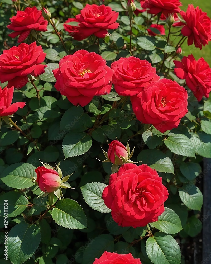 custom made wallpaper toronto digitalVibrant Red Roses in Full Bloom