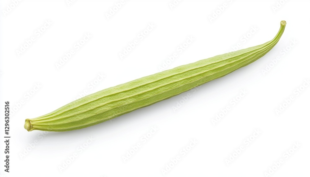 Long green vegetable with ridged texture and smooth surface Long green vegetable with ridged texture and smooth surface