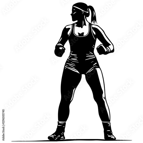 Get a Stunning Female Boxer Silhouette for Your Project
