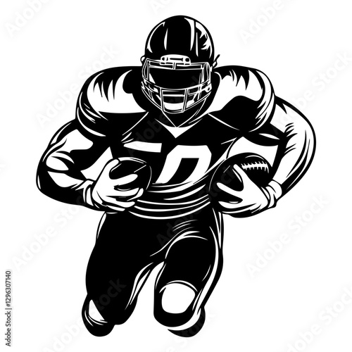 Minimalist American Football Player Silhouettes for Modern Design
