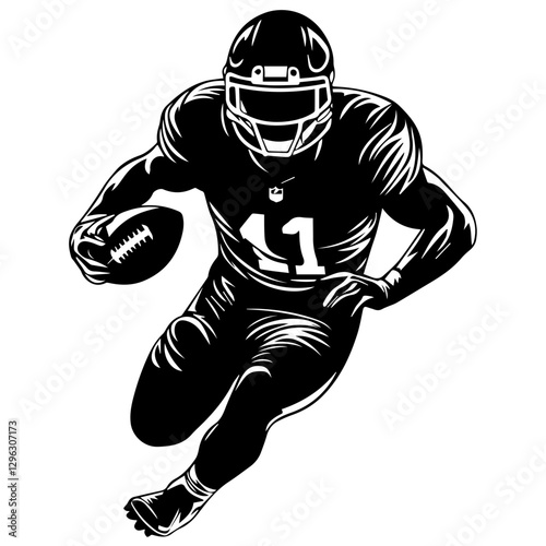 Minimalist American Football Player Silhouettes for Modern Design
