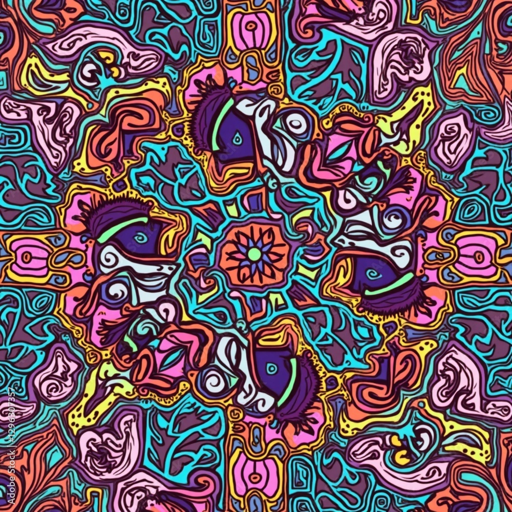 abstract seamless pattern with flowers abstract seamless pattern with flowers