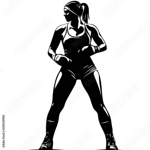 Get a Stunning Female Boxer Silhouette for Your Project
