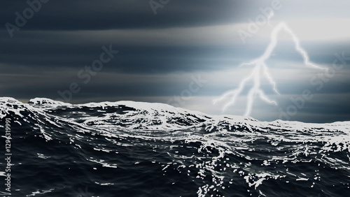Photos Relampago y tormenta en un mar agitado