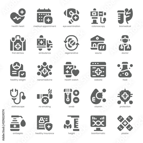 Medical Monitoring Icon pack for your website, mobile, presentation, and logo design. Medical Monitoring Icon solid design. Vector graphics illustration and editable stroke.