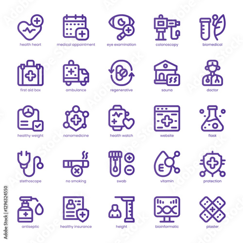 Medical Monitoring Icon pack for your website, mobile, presentation, and logo design. Medical Monitoring Icon line basic color design. Vector graphics illustration and editable stroke.