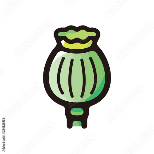 Opium illustration icon.Simple vector outline, clipart for graphic design.