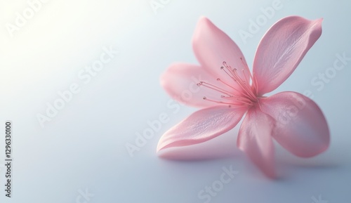 Delicate Pink Flower Petals on Soft Background in Gentle Lighting