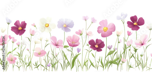 Wallpaper Mural PNG Flowers border blossoms purple nature. Torontodigital.ca