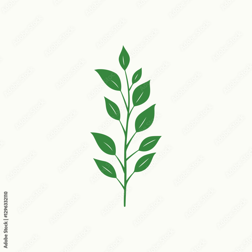 Stylish Minimal Leaf Icon Stylish Minimal Leaf Icon