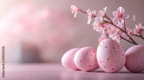 Easter stock image with copy space, solid background 