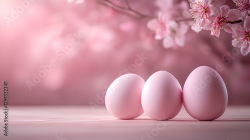 Easter stock image with copy space, solid background 