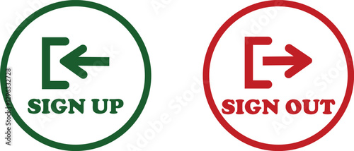 Login and logout icon set Set of sign out, Sign in vector vector collection. Open and close door symbol. Black exit and enter arrow, trendy flat style isolated on transparent background.