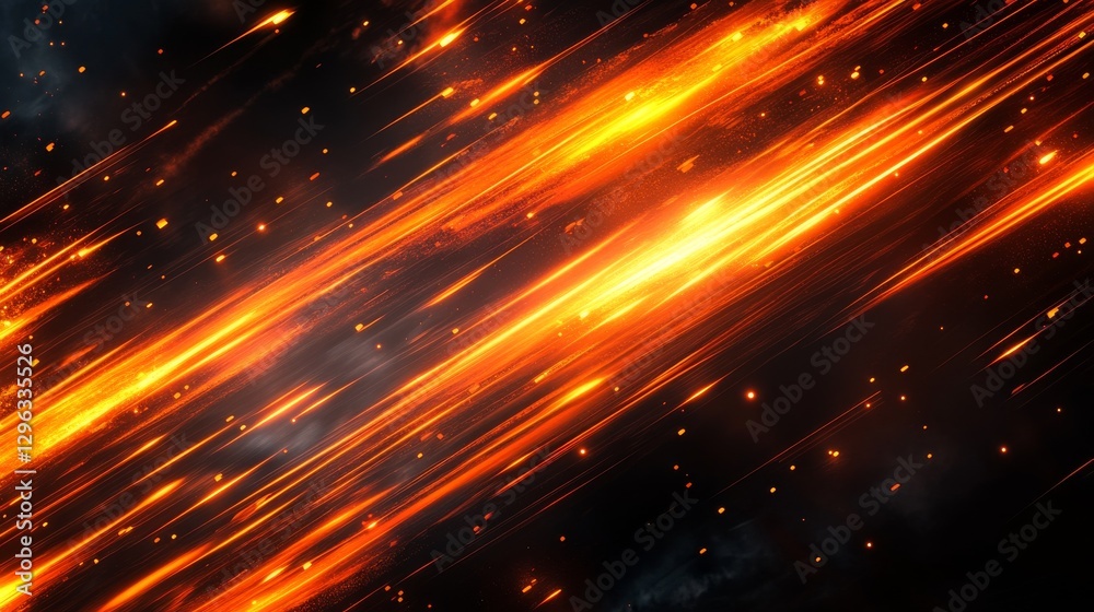 Obraz premium Abstract art depicts fiery streaks across a dark background space