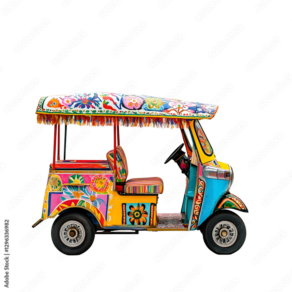 Obraz premium tuk-tuk with a vibrant color scheme and decor