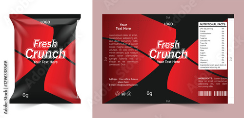 Chips package design, foil bags with the original file in 3d illustration. Chip's packaging ideas | chip packaging, packaging, chips, vector, template.
