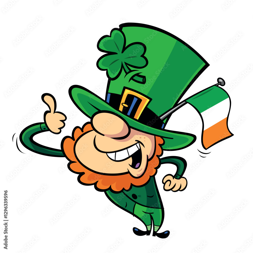 Fototapeta premium Vector illustration of cartoon leprechaun