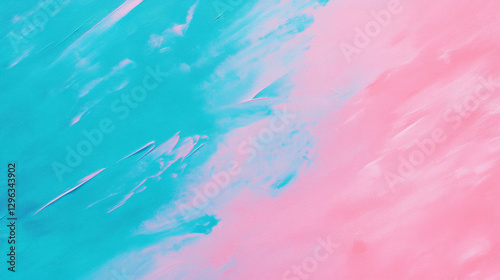 Abstract brushstroke canvas background in vibrant blue and pink hues