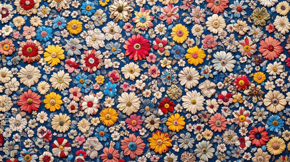 Vibrant Floral Patterns on a Tapestry Wall Vibrant Floral Patterns on a Tapestry Wall