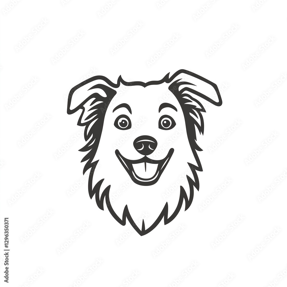 Joyful Canine: A Minimalist Line Art Logo Design of a Happy Dog Joyful Canine: A Minimalist Line Art Logo Design of a Happy Dog