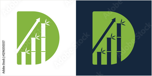Letter D bamboo vector logo icon template
