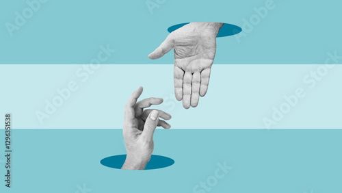 Helping Hand Concept is shown by one hand reaches out to the other. Let us help